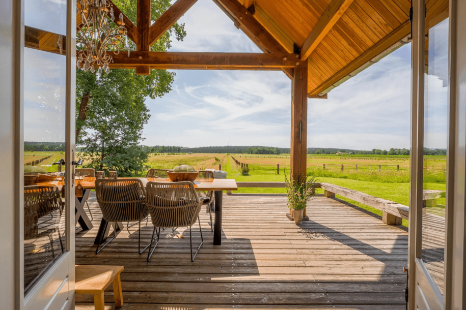 Landgoed vlier terras uitzicht